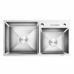 Kitchen Sink Double, 780 / 820 X 410 X 220 mm, SS / Black, 01-5673
